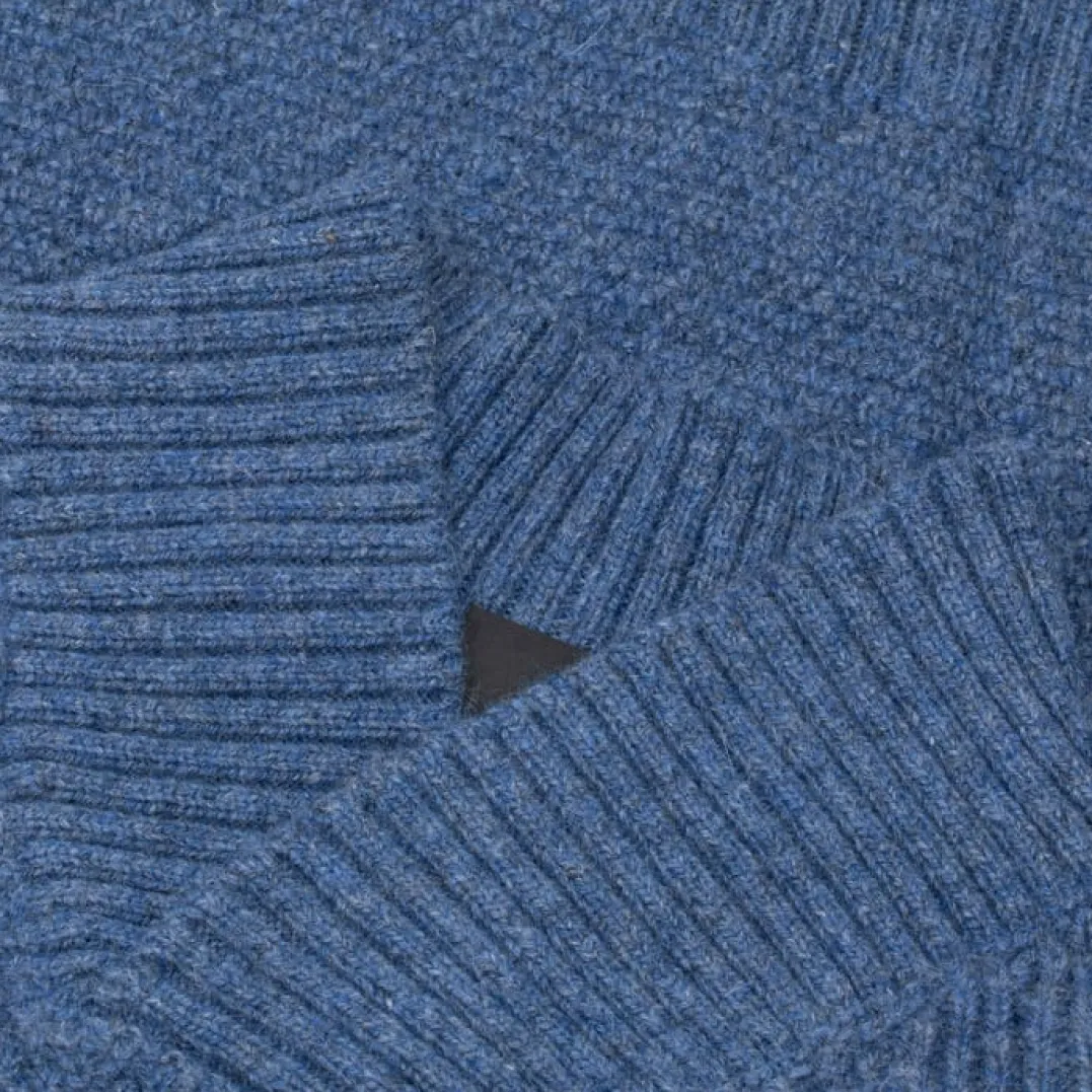 Urberg Moss Knit Sweater Men Blue Melange