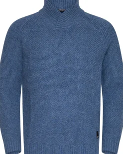 Urberg Moss Knit Sweater Men Blue Melange