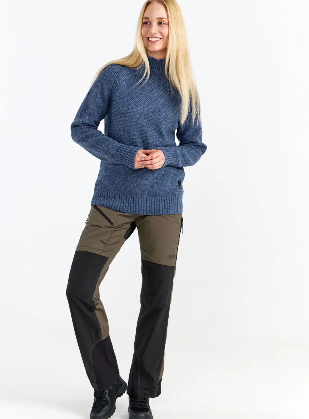 Urberg Moss Knit Sweater Wmn Blue Melange