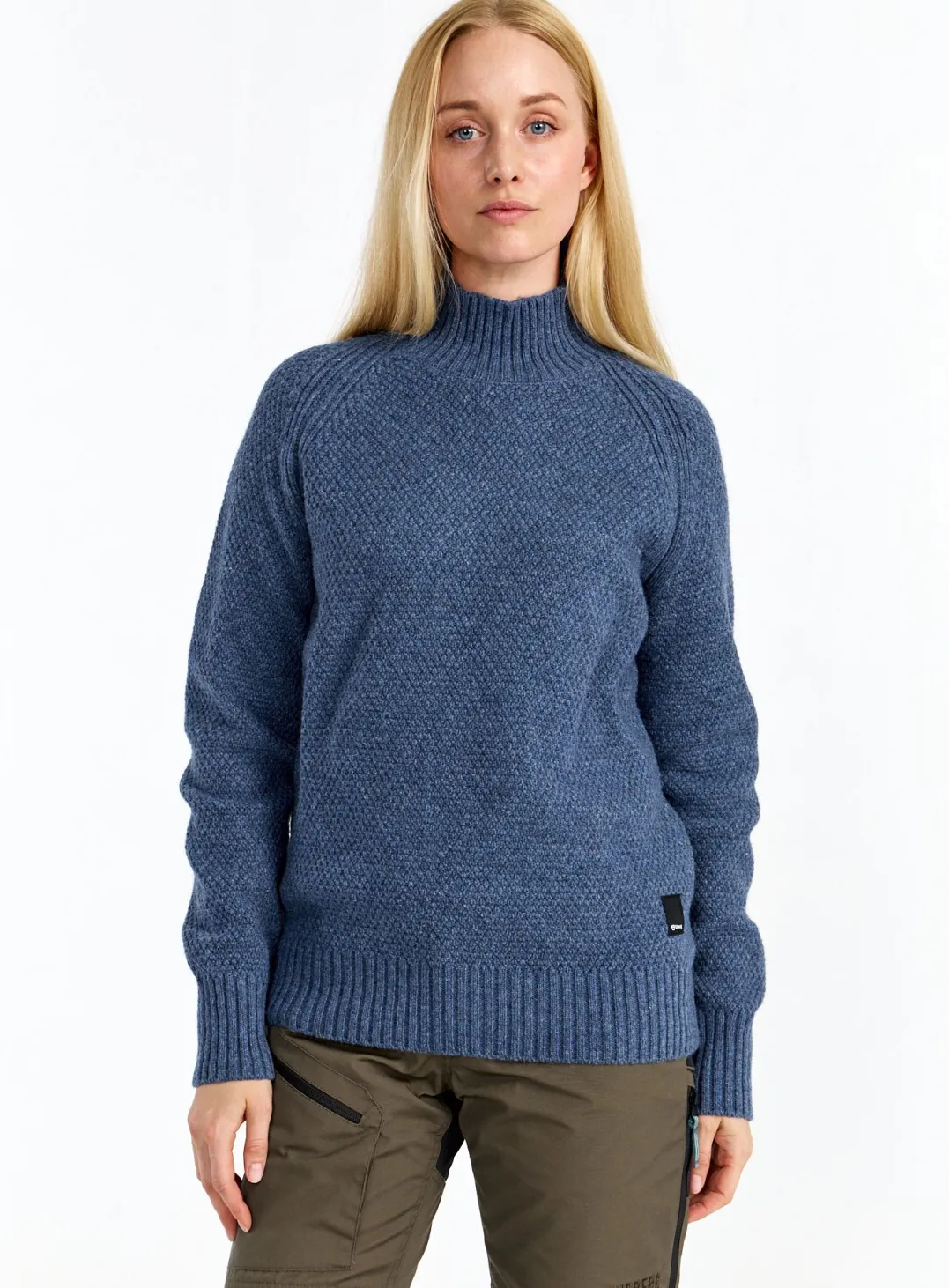 Urberg Moss Knit Sweater Wmn Blue Melange