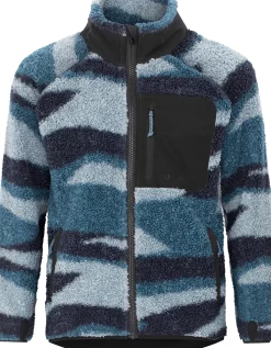 Urberg Printed Pile Fleece Jacket Jr Blue Aop