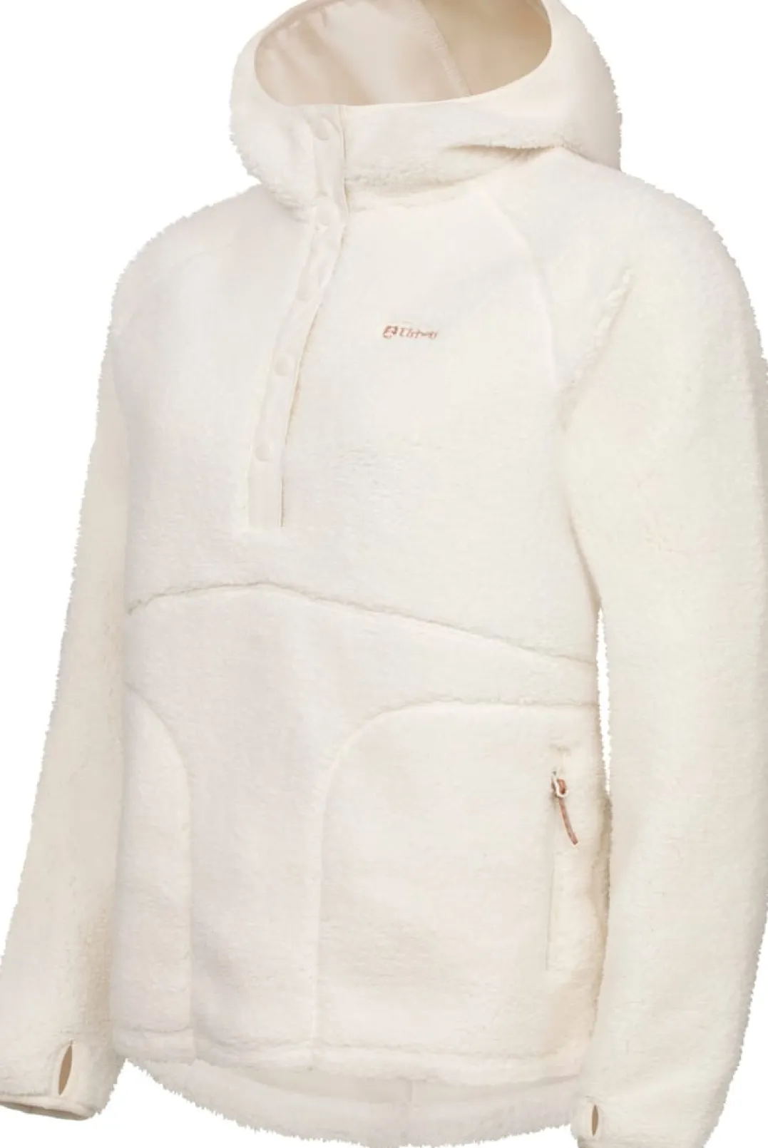 Urberg Soft Pile Fleece Hoodie Wmn Cloud Dancer