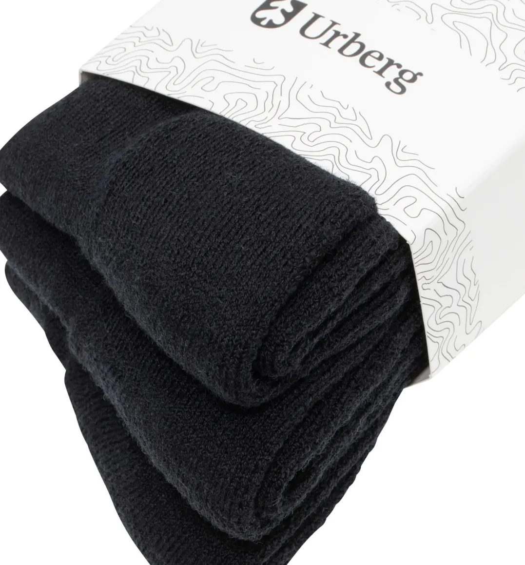 Urberg Thicker Every Day Merino Wool Sock 3p Adult Black Beauty