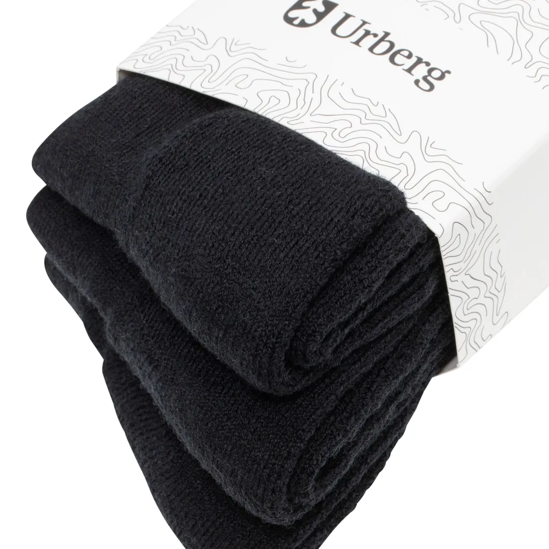 Urberg Thicker Every Day Merino Wool Sock 3p Adult Black Beauty