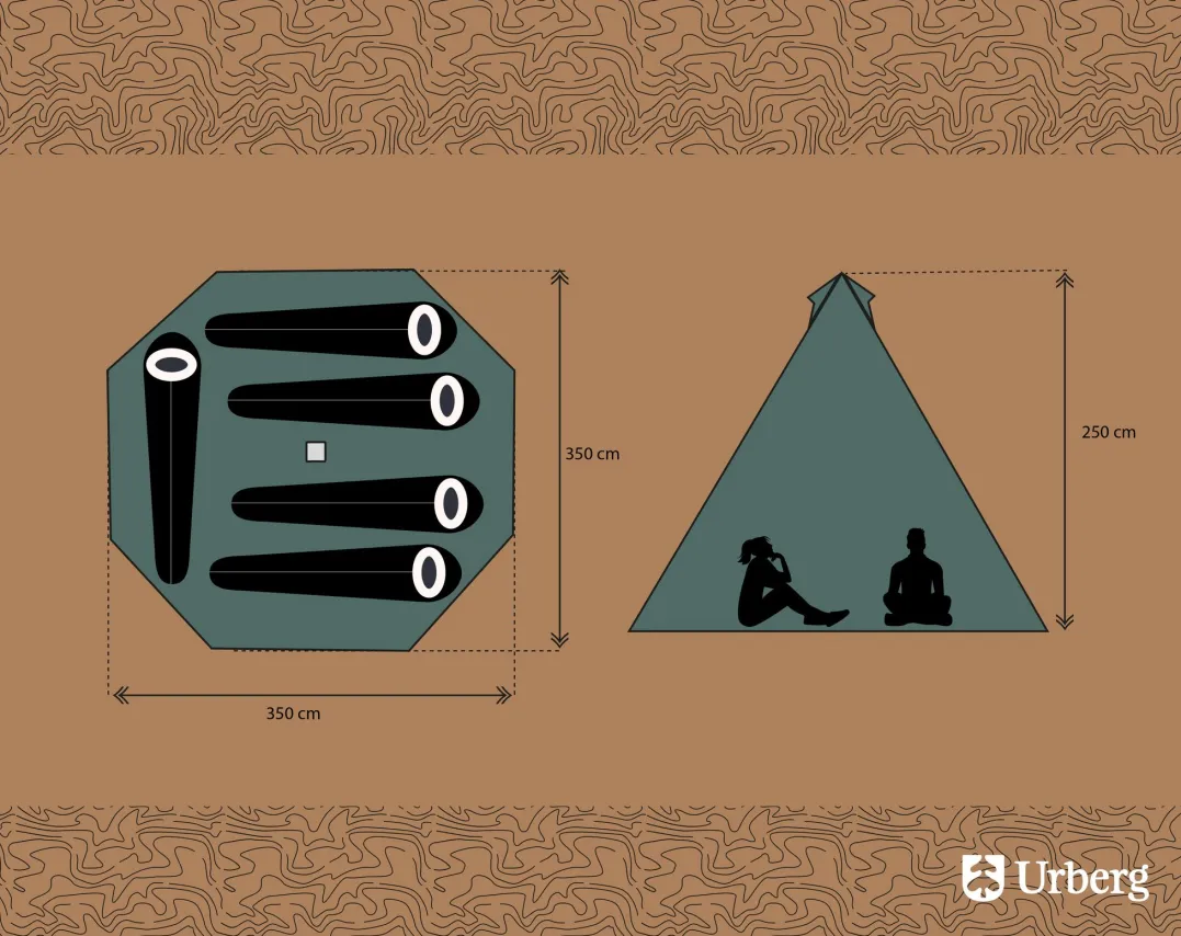 Urberg Tipi Tent 5-person 2.0 Kombu Green