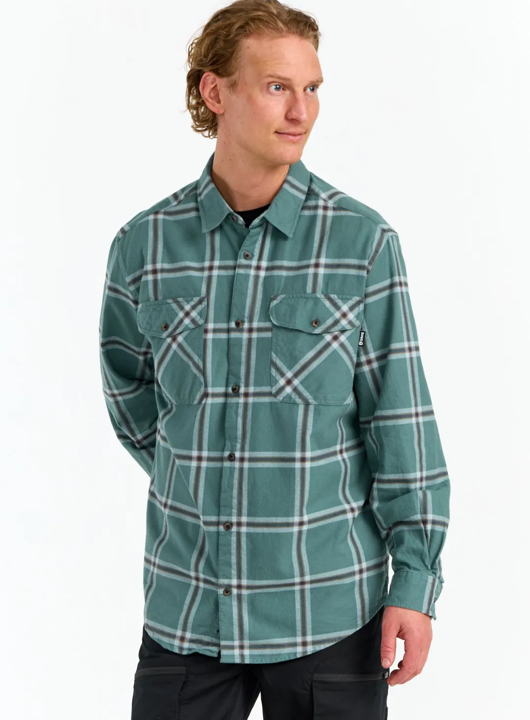 Urberg Two Pocket Flanell Shirt Men Silver Pine/ Blue Nights