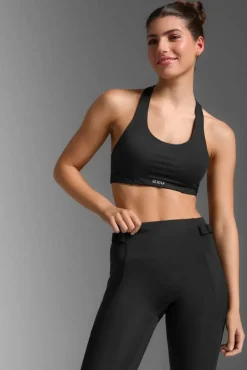 2XU Aero Mesh Medium Impact Bra Black/silver Reflective