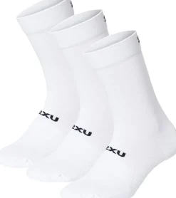 2XU Crew Socks 3 Pack White/Black