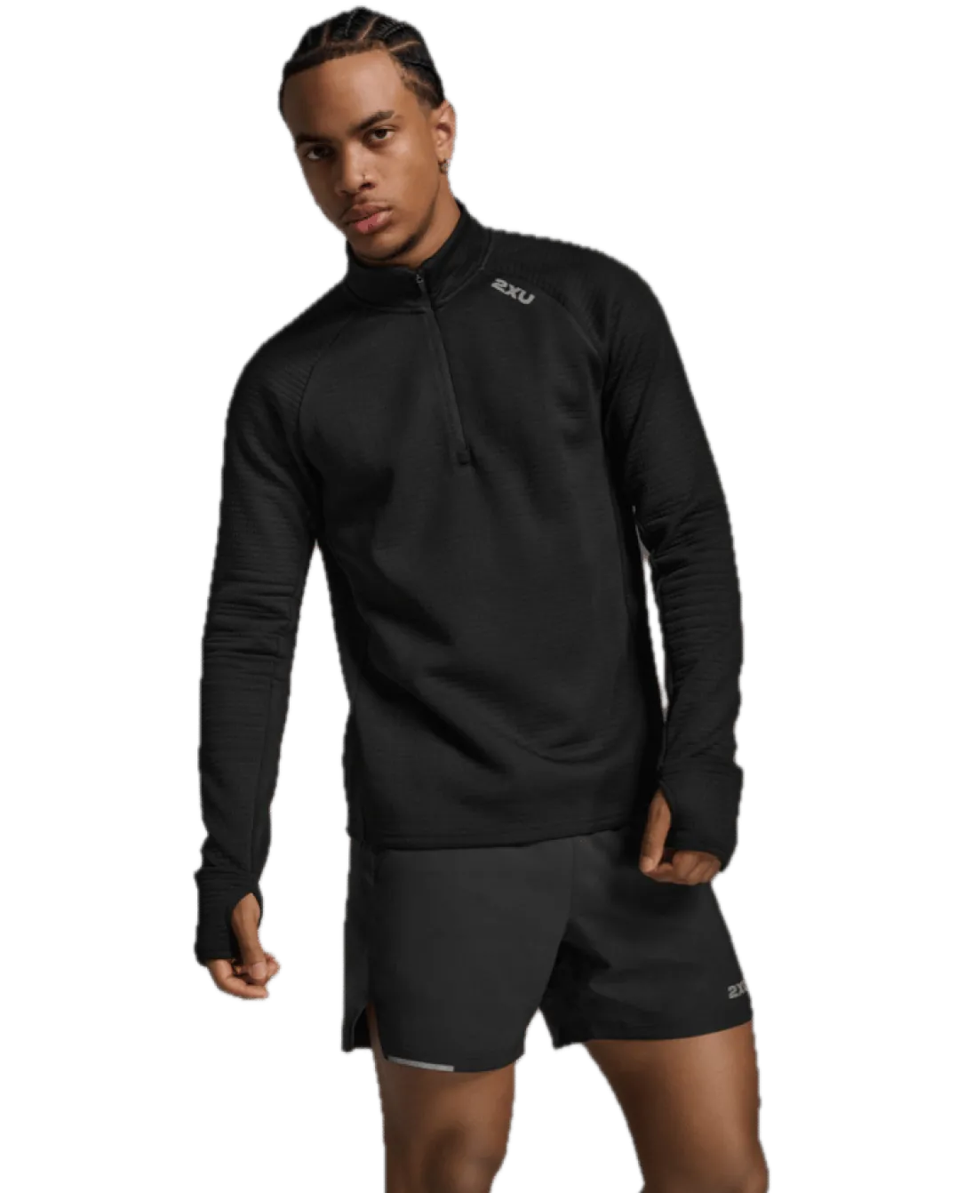 2XU Ignition Hyper-Haptic 1/4 Zip Black/silver Reflective