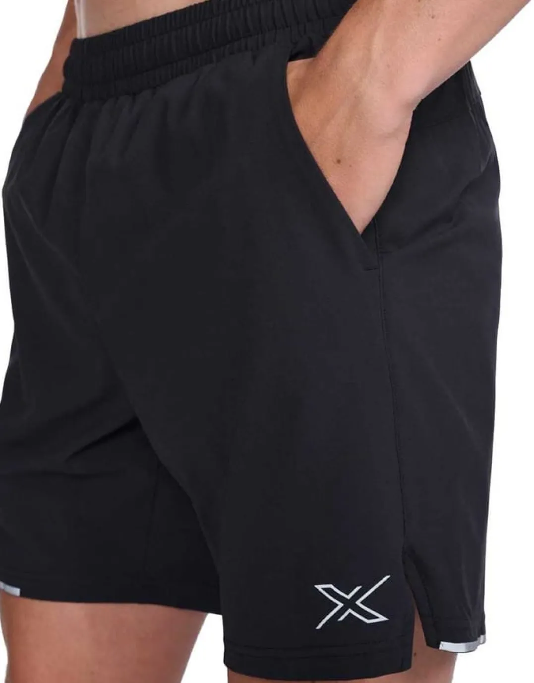 2XU Men's Aero 7 Inch Shorts Black/Silver Reflective