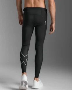 2XU Men's Aero Mesh Compression Tights Black/silver Reflective
