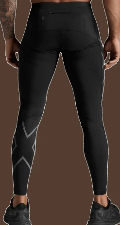 2XU Men'S Ignition Shield Compression Tights Black/ Black Reflective