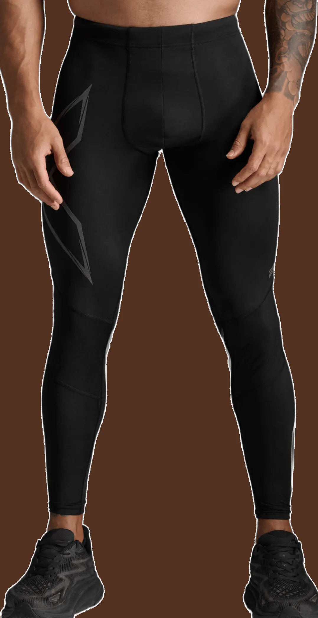 2XU Men'S Ignition Shield Compression Tights Black/ Black Reflective