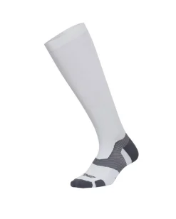 2XU VECTR Light Cushion Full Length Socks White/Grey