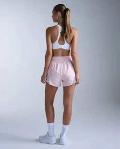 2XU Women's Aero Hi-Rise 4 Inch Shorts Pink Frost/pink Frost Reflective