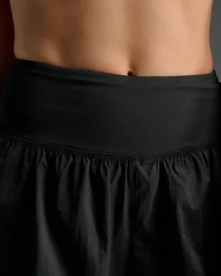 2XU Women's Aero Hi-Rise 2-In-1 3 Inch Shorts Black/silver Reflective