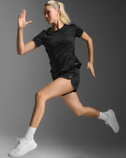 2XU Women'S Aero Mesh Tee Black/silver Reflective