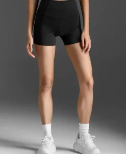 2XU Women'S Flex Hi-Rise Compression 4 Inch Short Black/black