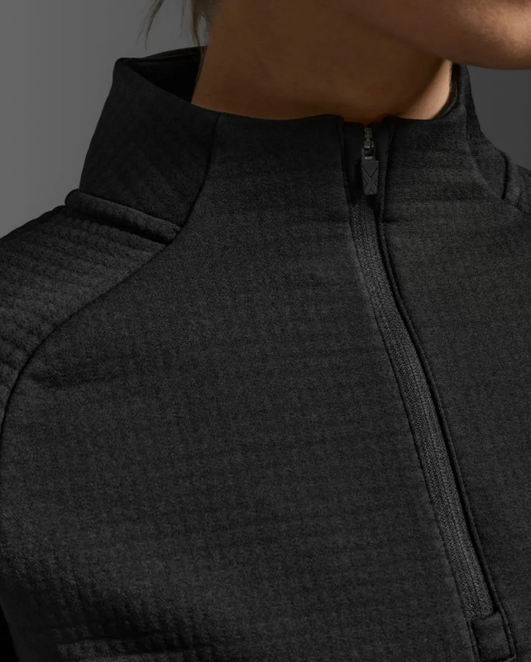 2XU Women'S Ignition Hyper-Haptic 1/4 Zip Black/silver Reflective