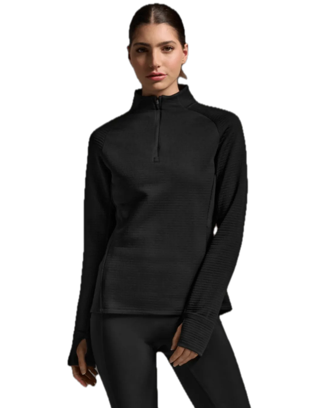 2XU Women'S Ignition Hyper-Haptic 1/4 Zip Black/silver Reflective